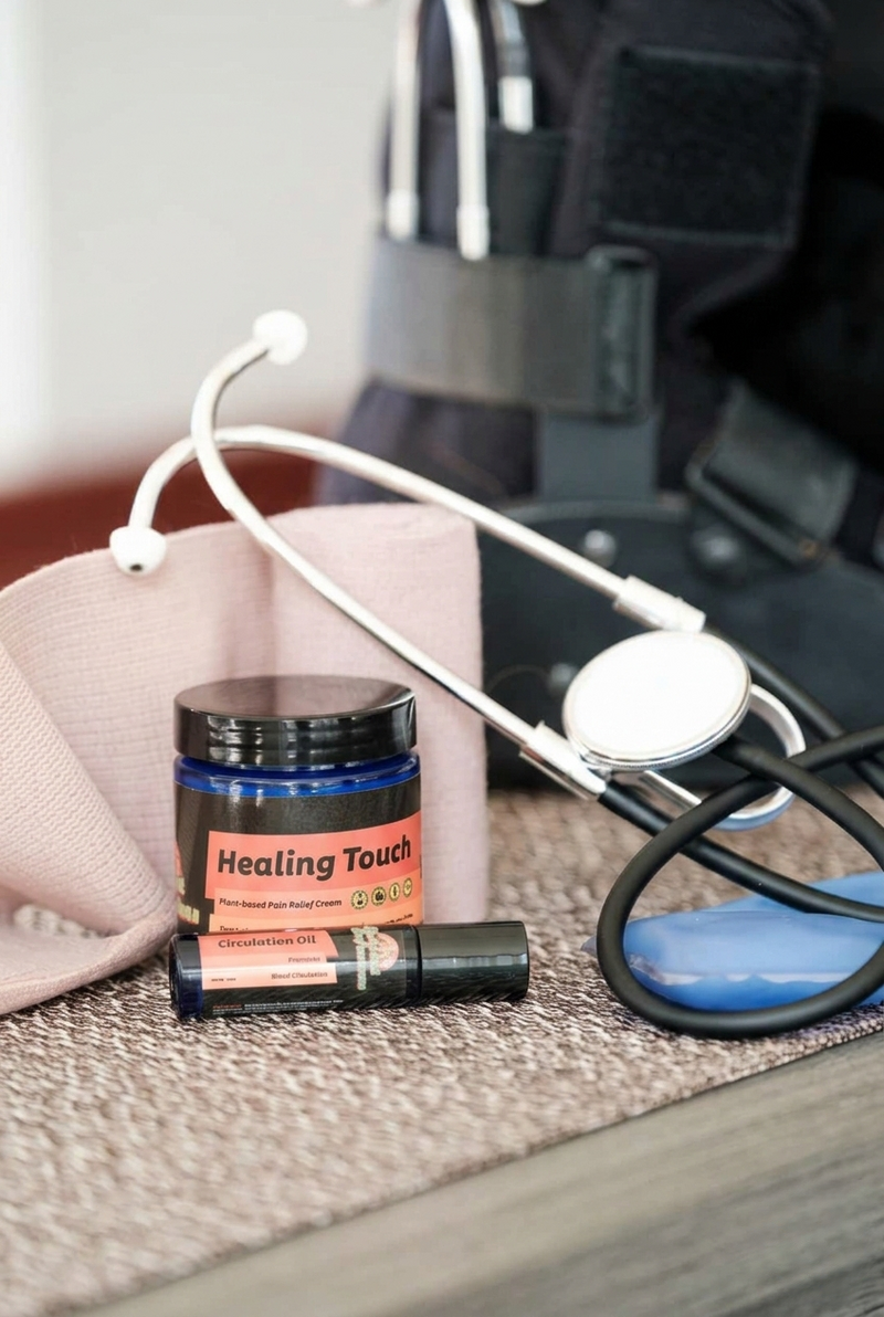 Healing Touch product with a stethoscope on a surface