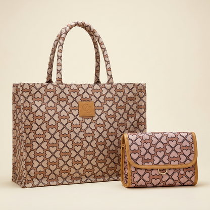 Heart to Heart Glam & Go Bag beside its matching Juliana tote